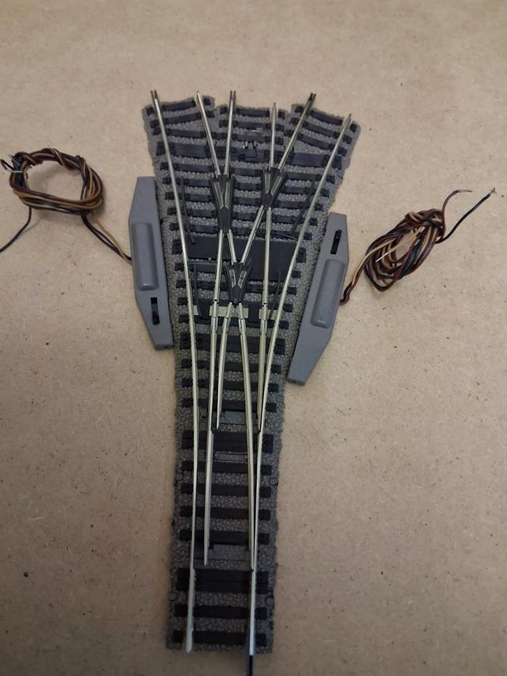 Fleischmann driewegwissel  6158 compleet in nieuwstaat, Hobby en Vrije tijd, Modeltreinen | H0, Zo goed als nieuw, Rails, Gelijkstroom