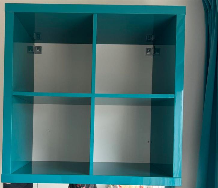 KALLAX open kast Turquoise IKEA- 4 Vakken, Huis en Inrichting, Kasten | Boekenkasten, Zo goed als nieuw, 50 tot 100 cm, Minder dan 100 cm