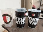 4 Feyenoord Bierbekers - 0,5L, Ophalen of Verzenden, Gebruikt