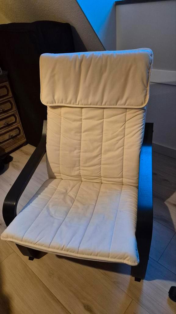 Comfortabele fauteuil | IKEA, Huis en Inrichting, Stoelen, Zo goed als nieuw, Eén, Hout, Stof, Wit, Ophalen
