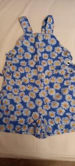 blauwe jumpsuit playsuit met bloemen zara maat 128, Broek, Meisje, Ophalen of Verzenden, Zo goed als nieuw