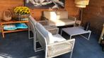 Prachtige loungeset in gepoederd aluminium, Tuin en Terras, Ophalen, Zo goed als nieuw, Aluminium