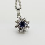 Zilveren collier met hanger, Verzenden, Zo goed als nieuw, Nvt, Met edelsteen