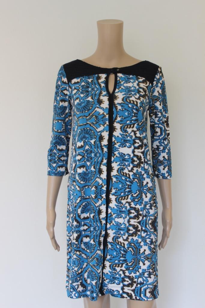 Marc Cain bonte jurk maat N2 (maat 36), Kleding | Dames, Jurken, Zo goed als nieuw, Maat 36 (S), Blauw, Boven de knie, Ophalen of Verzenden