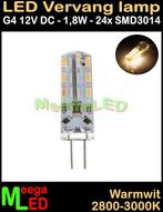 LED G4 LEDspot LEDlamp rond 24 SMD3014 - 12Vdc - 1,8 Watt, Led-lamp, Minder dan 30 watt, Nieuw, Bipin of Steekvoet
