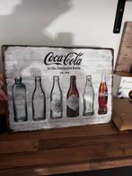Coca Cola Reclamebord met Vintage Flessen, Verzamelen, Ophalen, Zo goed als nieuw, Reclamebord