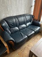 Gratis leder bank, Huis en Inrichting, Banken | Bankstellen, Ophalen, Zo goed als nieuw, 75 tot 100 cm, Tweepersoons