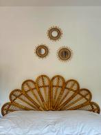 Rotan Bedwand - Bohemian Stijl 160cm, Huis en Inrichting, Slaapkamer | Bedden, Ophalen, Bruin, Tweepersoons, Zo goed als nieuw