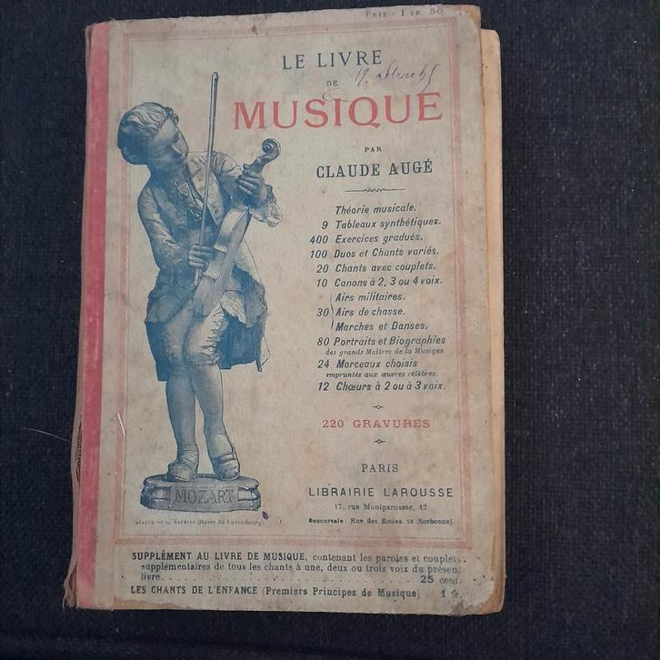 Le livre de Musique par Claude Augé, Antiek en Kunst, Antiek | Boeken en Bijbels, Ophalen of Verzenden