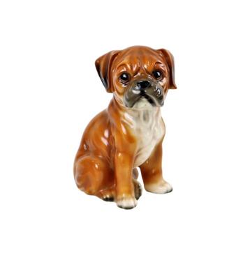 Boxer Puppy Beeld Sculptuur Hond Keramiek Figuurtje 16cm