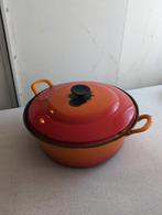 Le Creuset pan oranje 32cm, Koekenpan of Braadpan, Gebruikt, Ophalen, Gietijzer