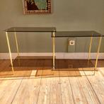 Lucky Vintage Hollywood Regency bijzettafel rookglas, Huis en Inrichting, Tafels | Salontafels, Ophalen, Gebruikt, ., .