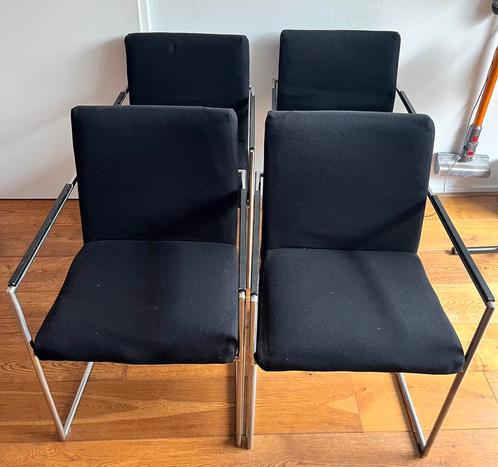 Harvink design eetkamerstoelen 4(vier) stuks, Huis en Inrichting, Stoelen, Gebruikt, Vier, Stof, Zwart, Ophalen