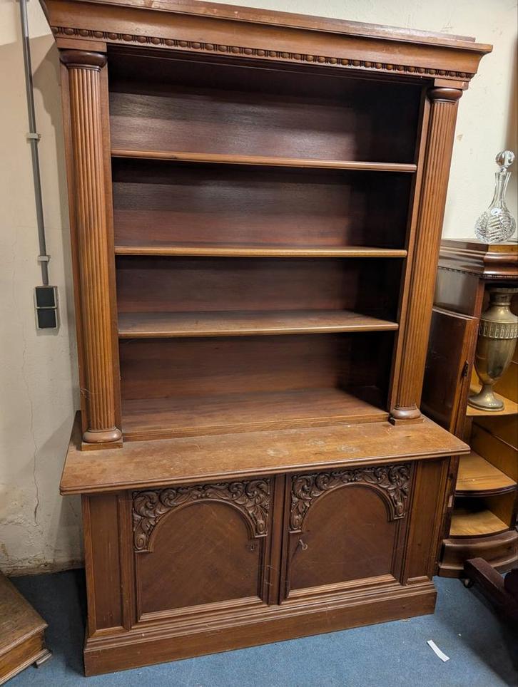 Antieke mahoniehouten boeken kast gratis ophalen., Antiek en Kunst, Antiek | Meubels | Kasten, Ophalen