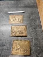 3x Metalen Luciferdoos Deksel met Scheepsmotieven, Antiek en Kunst, Ophalen of Verzenden