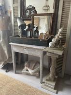 Oude brocante Franse Tafel **Het Geruite Roosje**, Antiek en Kunst, Curiosa en Brocante, Ophalen
