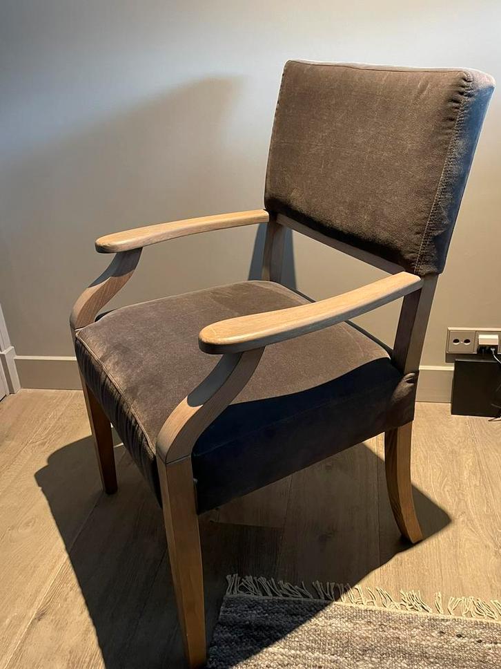 Hoffz Joep stoel NIEUW,luxe groot model fauteuil (beschr.), Huis en Inrichting, Stoelen, Nieuw, Eén, Stof, Bruin, Ophalen