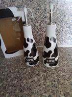 Olie en azijn flesje, koe patroon. Steen., Ophalen of Verzenden, Nieuw