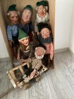 6 Vintage kabouters met kar, Antiek en Kunst, Antiek | Speelgoed, Ophalen