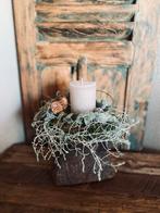 Houten Poer Decoratie met Kaars, Ophalen, Nieuw, Kandelaar, Hout