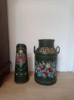 Handbeschilderde melkbus en kolenkit – boerenkunst, Ophalen