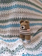 Babydekentje, blauw, wit, grijs  groen. 100% katoen., Kinderen en Baby's, Ophalen of Verzenden, Nieuw, Jongetje of Meisje, Dekbedovertrek