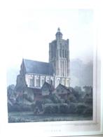 Zeldzame steendruk van de Brielsche dom ., Antiek en Kunst, Ophalen of Verzenden