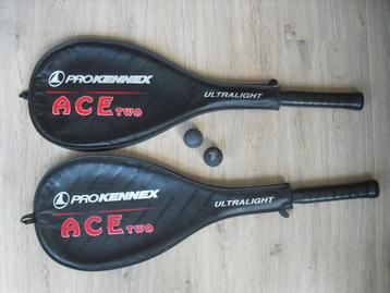 2 squash rackets ProKennex als nieuw ballen & hoezen Ace 2 beschikbaar voor biedingen