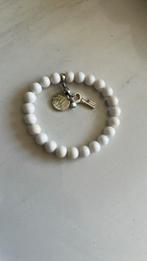 Armbandje fossil witte keramische kralen, Overige materialen, Wit, Ophalen of Verzenden, Zo goed als nieuw