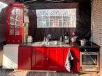 Keuken,campingkeuken,Miele oven,keramische kookplaat,eiken, Ophalen, Rood, Graniet of Steen, Hoekkeuken