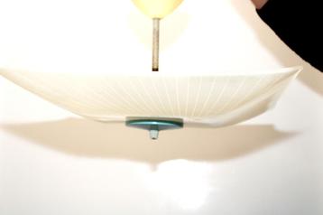 Schitterende Mid-Century Paraplulamp Glas Metaal 1950-1960 beschikbaar voor biedingen