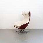 1x Leolux Caruzzo PLUS Fauteuil Donkerrood/Wit - Leer, Niet ingevuld, Niet ingevuld, 75 tot 100 cm, Ophalen of Verzenden