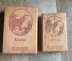 Twee vintage houten sigarendoosjes Olifant jaren ‘70-‘80, Ophalen of Verzenden, Gebruikt, Tabaksdoos of Verpakking