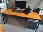 Bureau roodbeuken fineer 180x80cm, Huis en Inrichting, Bureaus, Ophalen, Gebruikt, Bureau