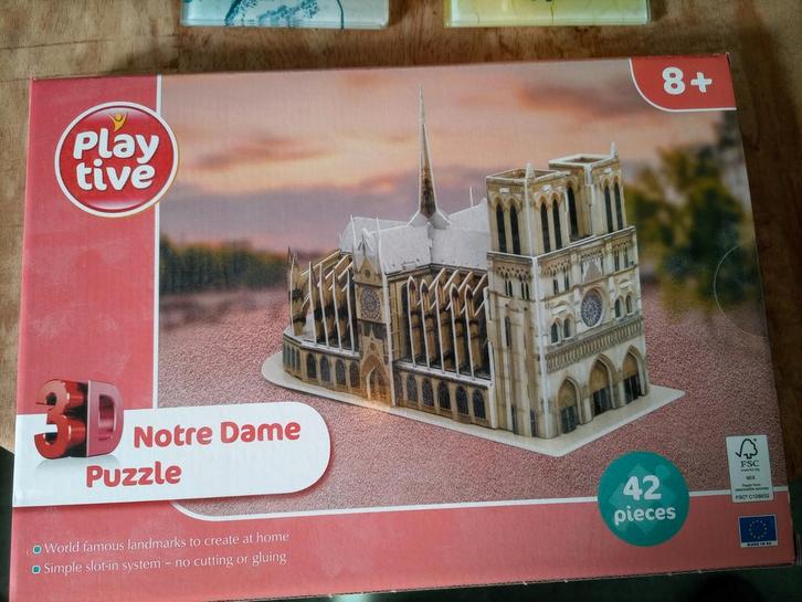 Puzzel van the Notre Dame in 3 D., Hobby en Vrije tijd, Modelbouw | Figuren en Diorama's, Nieuw, Figuur of Figuren, 1:50 of kleiner