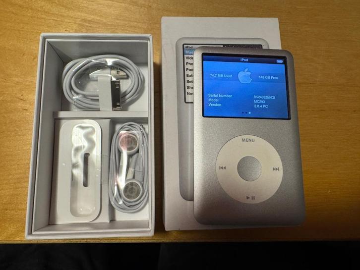 Apple iPod classic 160GB zilver A1238, Audio, Tv en Foto, Mp3-spelers | Apple iPod, Zo goed als nieuw, Classic, 40 GB en meer