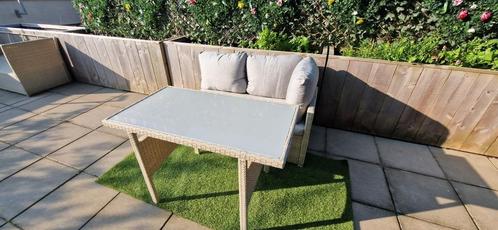 Schattige tuinset - dit weekend ophalen, Tuin en Terras, Tuinsets en Loungesets, Gebruikt, Tuinset, 2 zitplaatsen, Bank, Eettafel