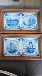 2x Jungerhans tegeltableau Rotterdam Delfts blauw, Ophalen of Verzenden