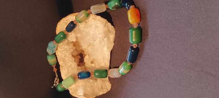 Ketting  met vuuragaat, Sieraden, Tassen en Uiterlijk, Edelstenen, Zo goed als nieuw, Ophalen of Verzenden