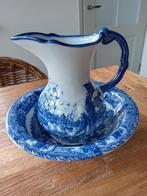 lampetstel kan en schaal blauw/wit/schepen, Antiek en Kunst, Antiek | Keramiek en Aardewerk, Ophalen of Verzenden
