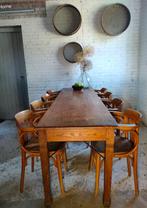 Lange smalle grenen tafel eettafel antieke vintage, Ophalen of Verzenden