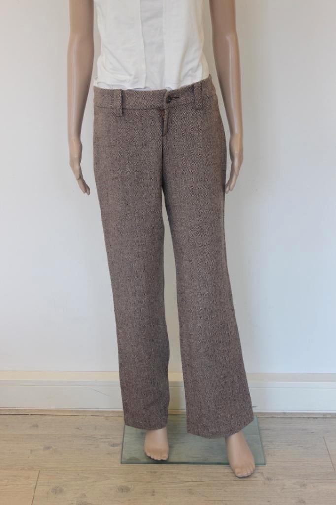 Indian Rose bruine visgraat broek jeansmaat 28, Kleding | Dames, Broeken en Pantalons, Zo goed als nieuw, Maat 38/40 (M), Bruin