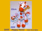 G055 Giraffe - Happy Horse : Goffy met roze hoorntjes (22cm), Kinderen en Baby's, Speelgoed | Knuffels en Pluche, Ophalen, Zo goed als nieuw