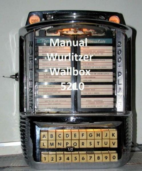 Boekwerk Manual Handleiding wallbox 5210, Verzamelen, Automaten | Jukeboxen, Gebruikt, Overige merken, 1970 tot heden, Ophalen of Verzenden
