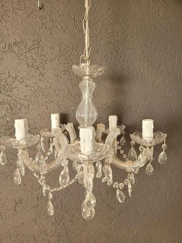 Romantische kroonluchter lamp 5 armen kristal glas pegels beschikbaar voor biedingen