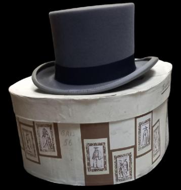 Borsalino hoge hoed in originele doos beschikbaar voor biedingen