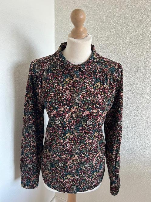 King Louie maat 42 rib fluwelen bloemen blouse, Kleding | Dames, Blouses en Tunieken, Zo goed als nieuw, Maat 42/44 (L), Rood