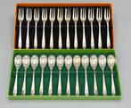 Art Deco zilveren gebaksvorkjes en koffielepels, Antiek en Kunst, Antiek | Bestek, Ophalen of Verzenden
