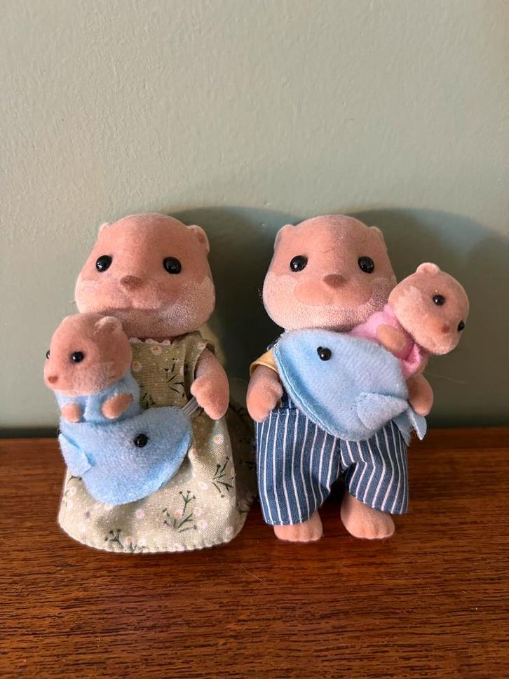 Sylvanian Families Otters Familie, Kinderen en Baby's, Speelgoed | Poppen, Gebruikt, Overige typen, Ophalen of Verzenden