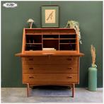 Vintage teak secretaire Bureau Kast Deens BPS, Zo goed als nieuw, Ophalen